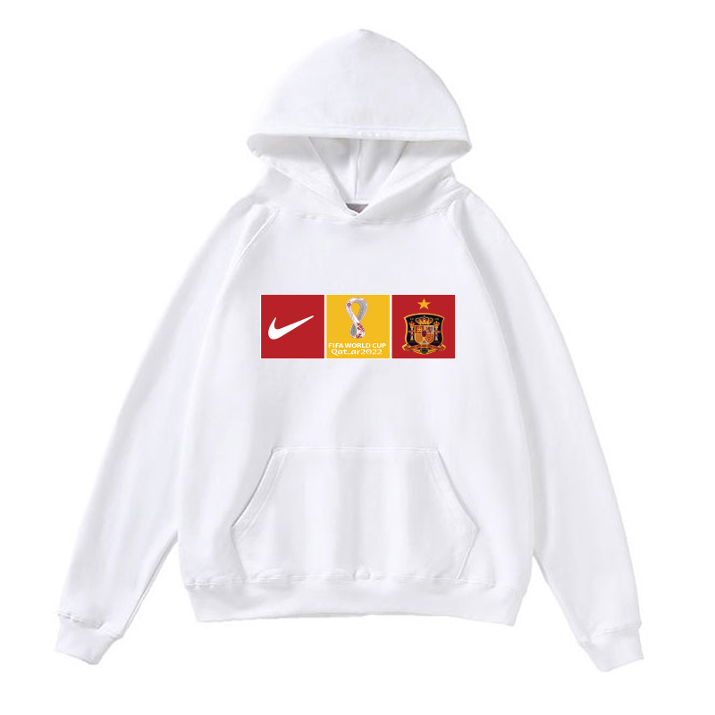 Men's Spain World Cup Soccer Hoodie White